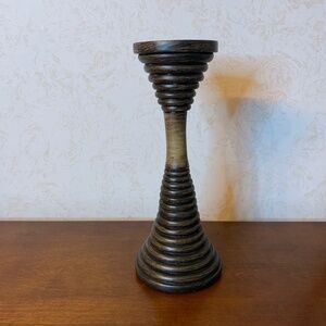 Home: Brown Wooden Candle Holder